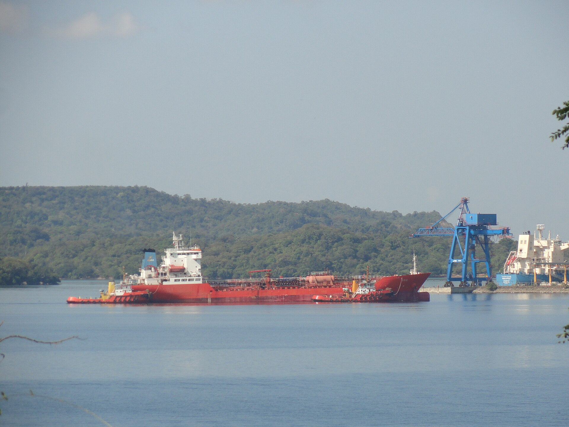 A ship in Trincomalee Harbour, Sri Lanka