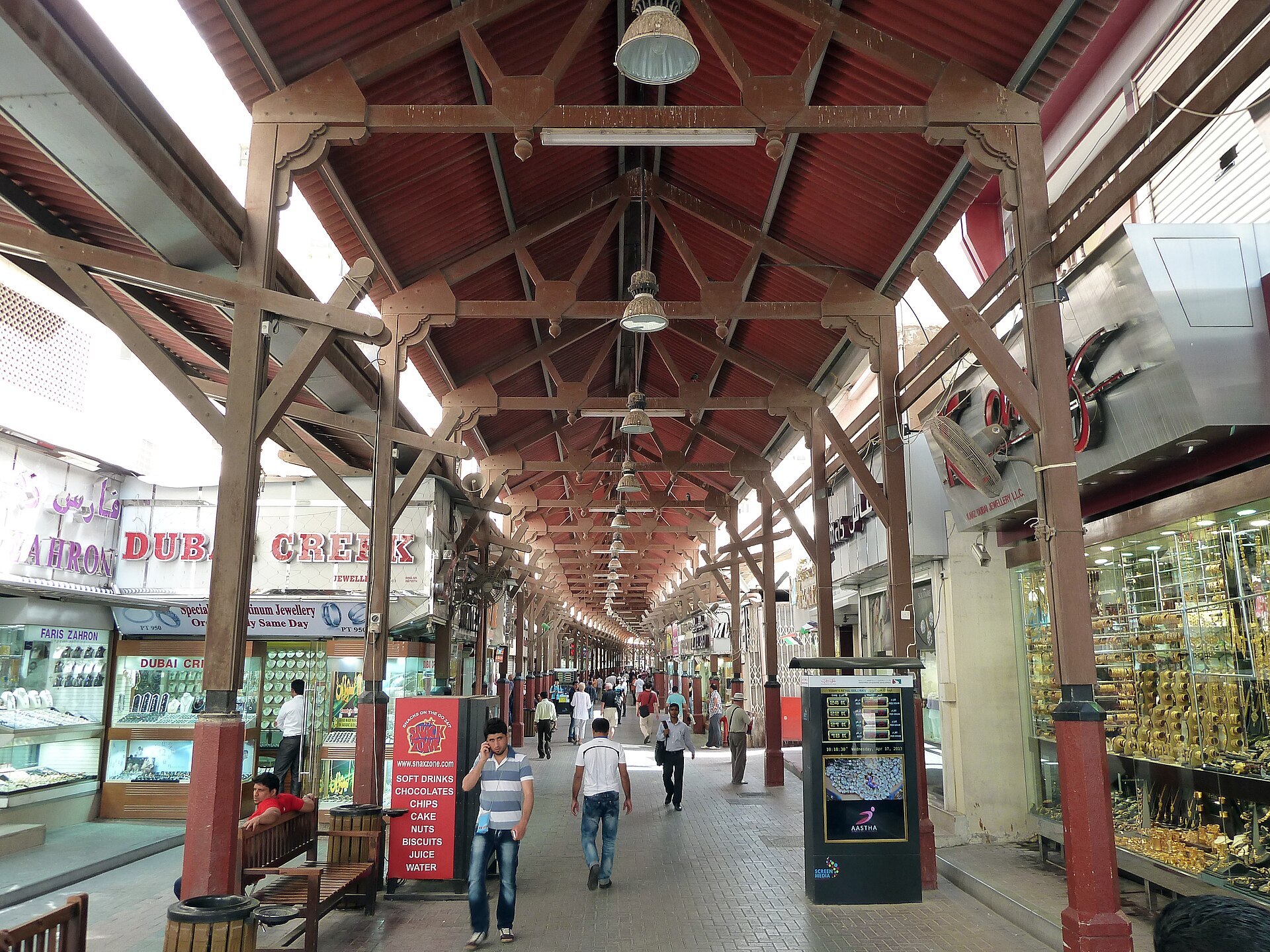 Gold on display in the Dubai Gold Souk