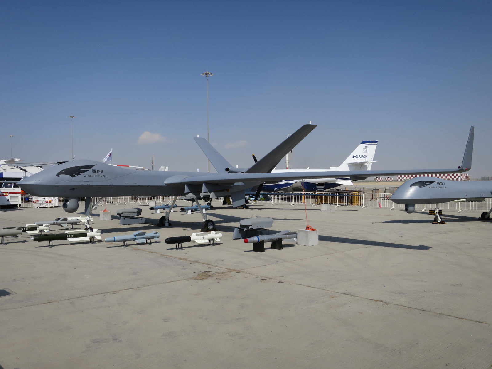 A Wing Loong II strike drone on display