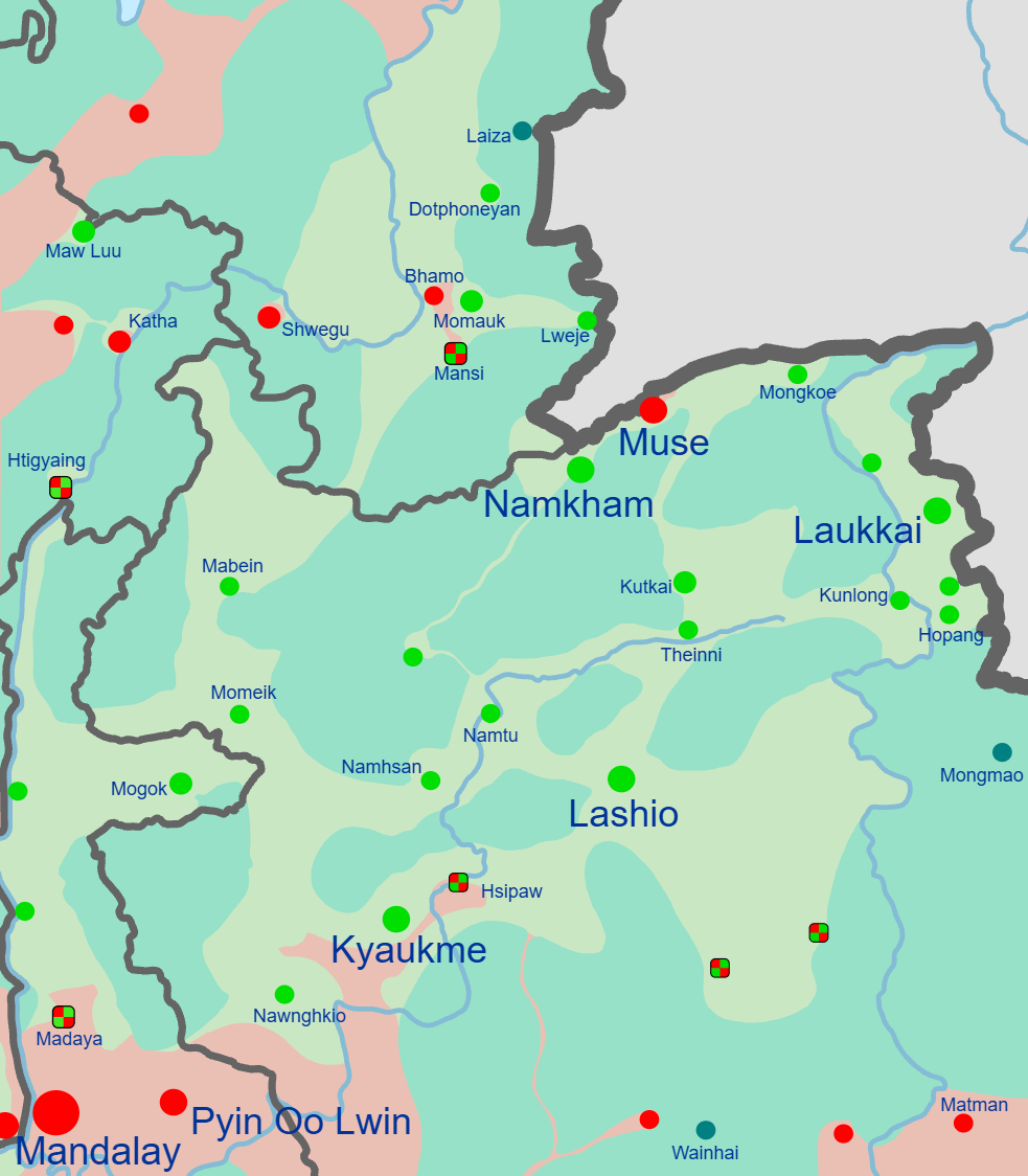 Map of Operation 1027 across northern Myanmar
