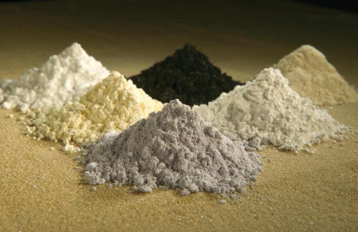 Rare-earth oxide samples in vials